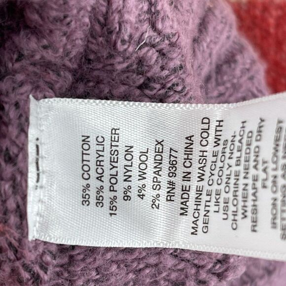 Abstract Retro Striped Oversized Wool Long Sleeve Sweater Top Large - Picture 7 of 7